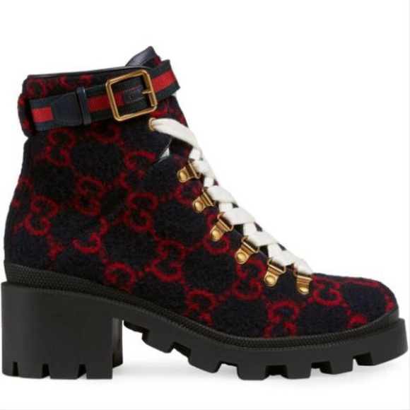 GUCCI Trip GG logo wool boots - Picture 1 of 6